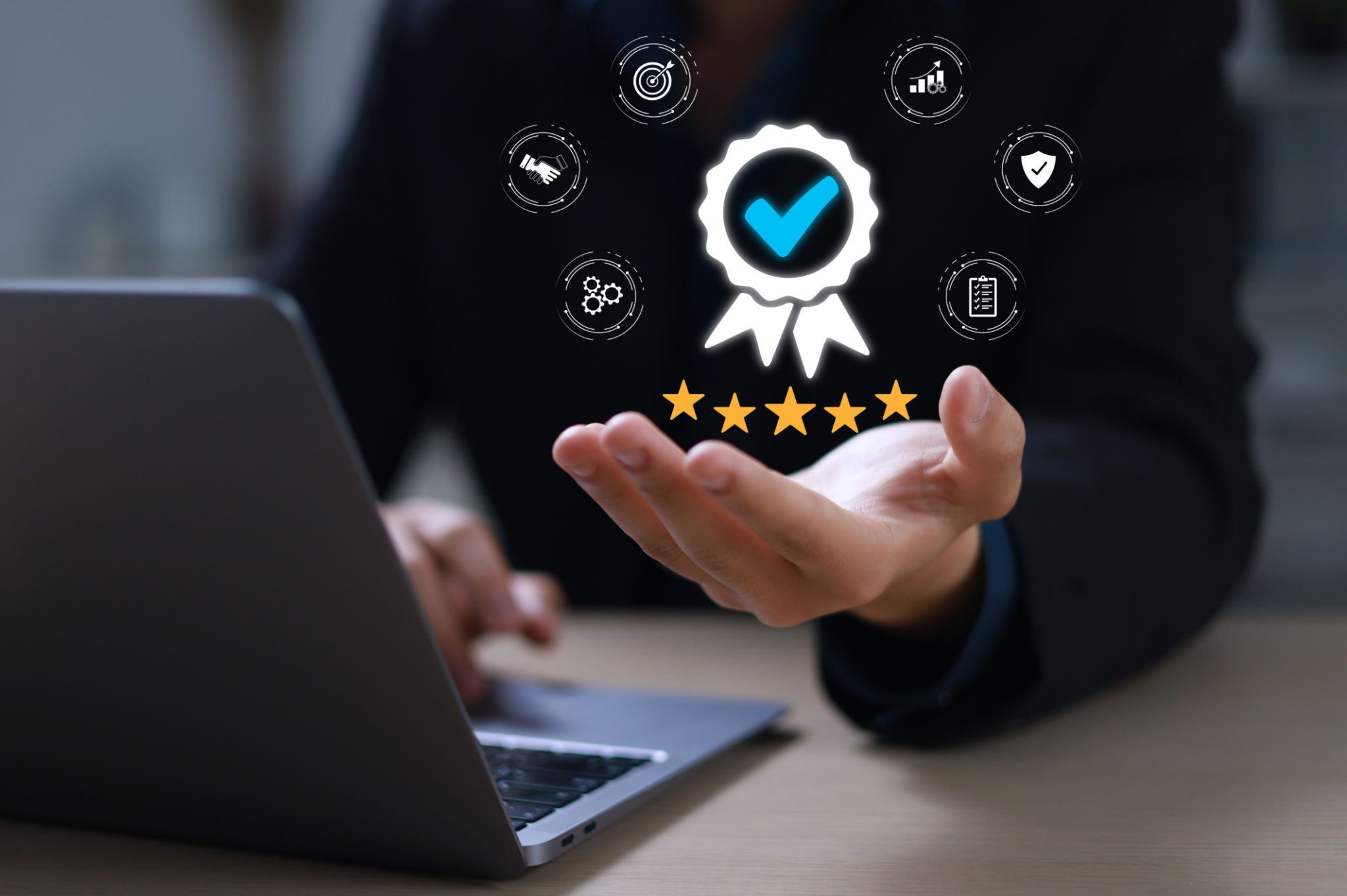 Quality control concept, Industrial quality assurance with icons, Service system, Business certification, ISO standards, Digital technology, Quality assurance process Quality control concept, Industrial quality assurance with icons, Service system, Business certification, ISO standards, Digital technology, Quality assurance process
