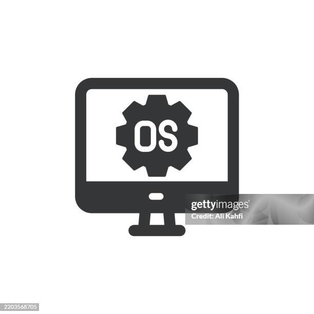 operating system glyph solid icon. solid icon that can be applied anywhere, simple, pixel perfect and modern style. - software development manager stock illustrations