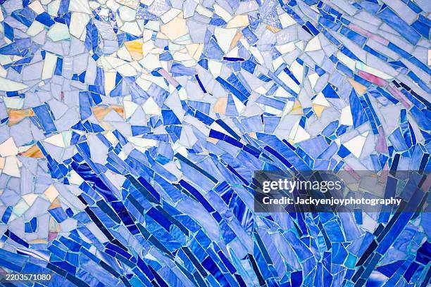blue tile mosaic - tile pattern stock pictures, royalty-free photos & images