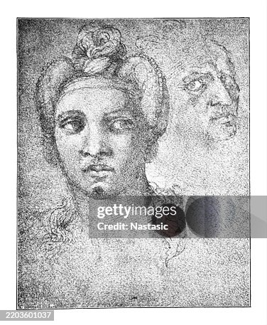 Head studies by Michelangelo Head studies by Michelangelo