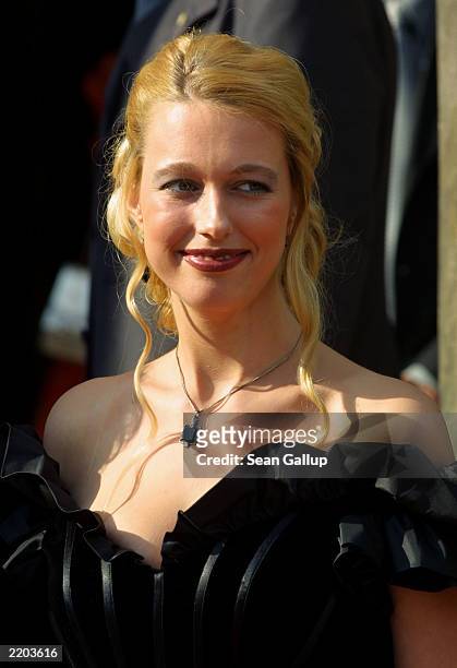 Katharina Wagner daughter of Wolfgang Wagner general director of the Bayreuth Festival, arrives at the opening day of the 2003 festival July 25, 2003...