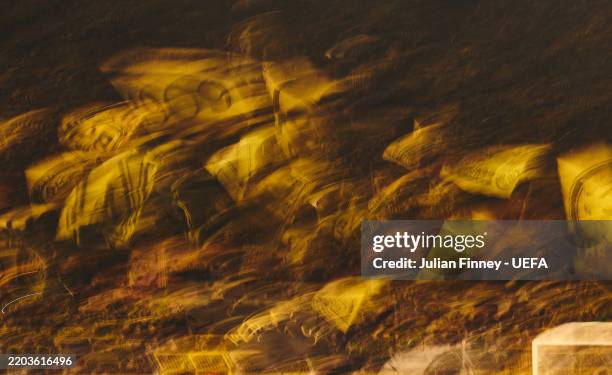 General view of Die gelbe Wand, The Yellow Wall, during the UEFA Champions League 2024/25 UEFA Champions League 2024/25 Round of 16 first leg match...