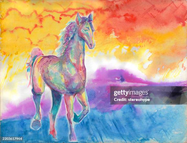storm stallion - volcano science stock illustrations