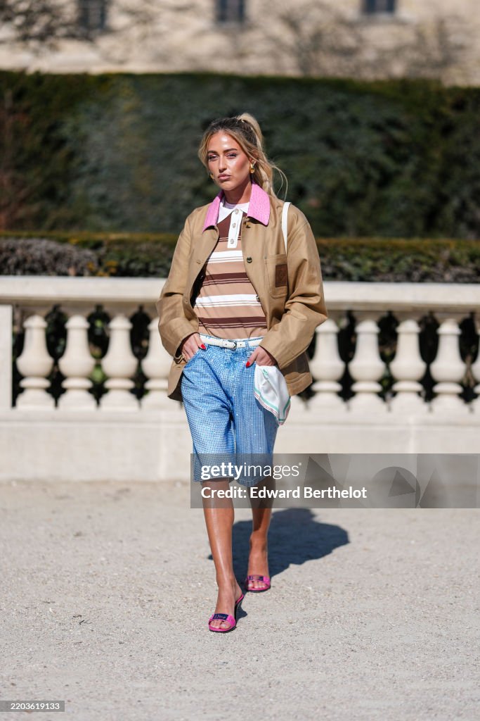 Street Style - Paris Fashion Week - Womenswear Fall/Winter 2025/2026 - Day Three