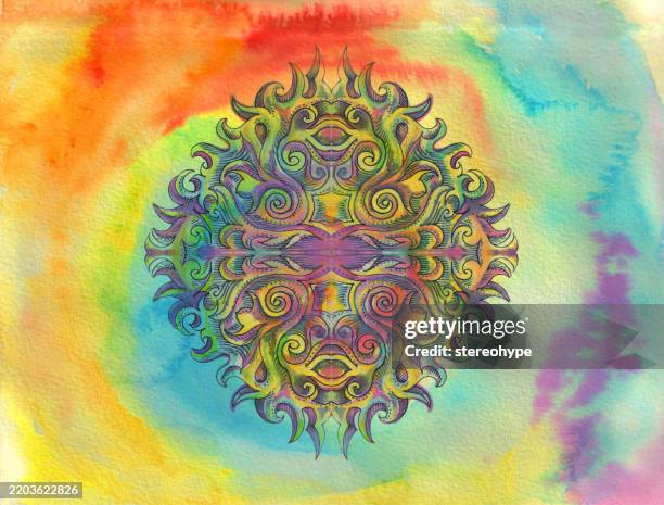 rainbow shield - inca stock illustrations