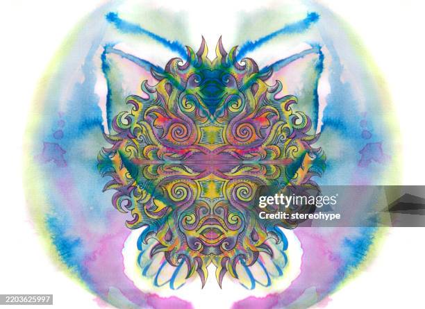 butterfly shield - inca stock illustrations