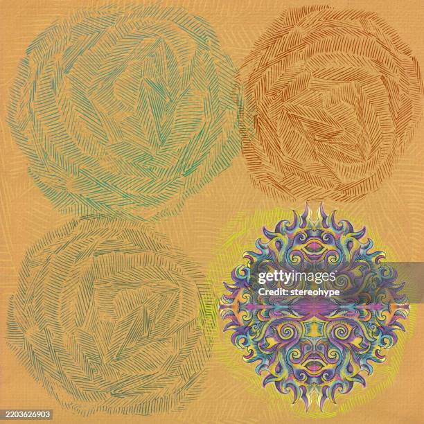 sectioned mandala - inca stock illustrations