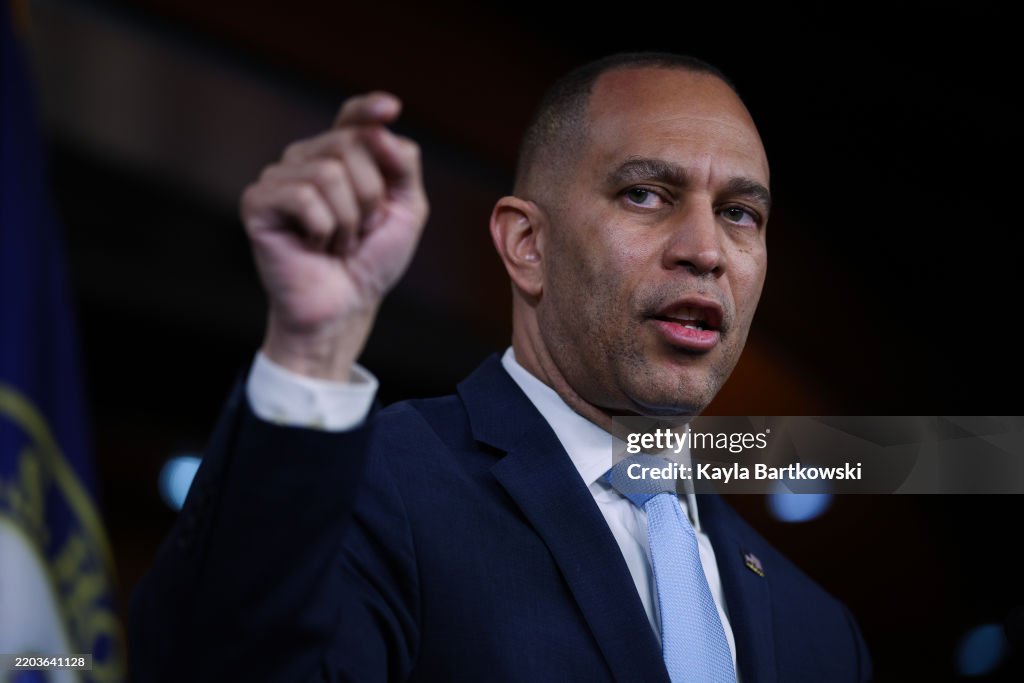 House Minority Leader Jeffries Holds Weekly Press Conference On Capitol Hill
