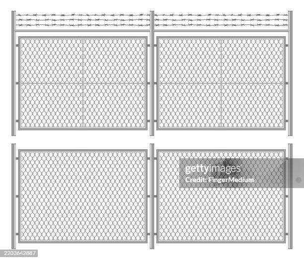illustration des metalldrahtzauns - maschendrahtzaun stock-grafiken, -clipart, -cartoons und -symbole