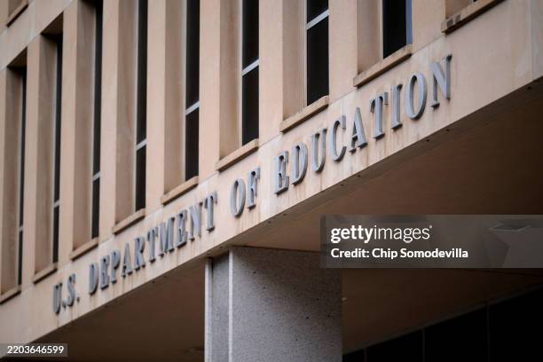 The U.S. Department of Education headquarters is seen on March 06, 2025 in Washington, DC. U.S. President Donald Trump promised during his campaign...