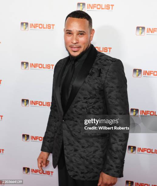 Cisco Reyes arrives at InfoList Pre-Oscars Soiree at Skybar on February 27, 2025 in West Hollywood, California.