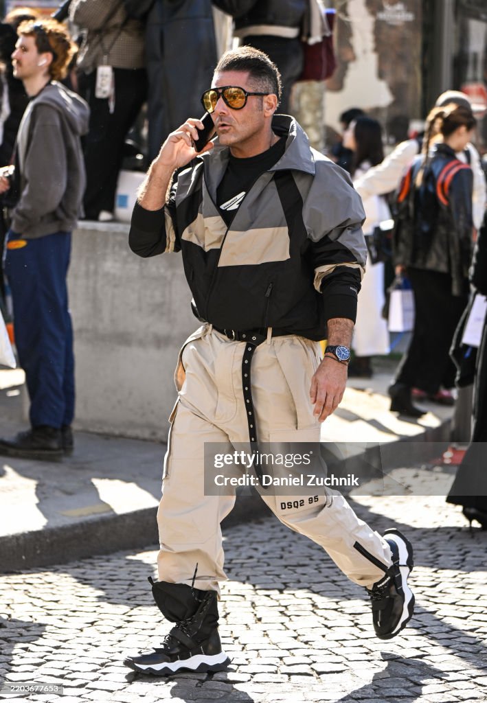 Street Style - Paris Fashion Week - Womenswear Fall/Winter 2025/2026 - Day Four