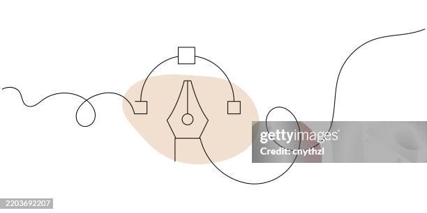 continuous line drawing of freelance designer icon. hand drawn symbol vector illustration. - designer computer stock illustrations