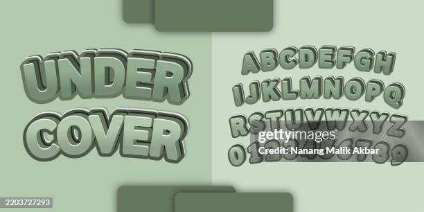 under cover editable text effect. text can be changed in "graphic styles" panel. - 3d letters stock illustrations
