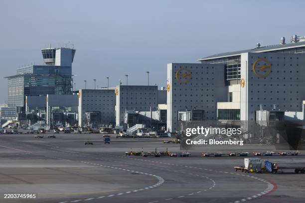 Empty gates during a strike at Frankfurt Airport in Frankfurt, Germany, on Monday, March 10, 2025. Almost all German airports, including the...
