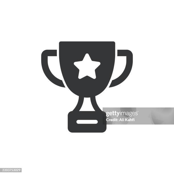 illustrations, cliparts, dessins animés et icônes de icône solide du glyphe de succès. icône solide qui peut être appliquée n’importe où, simple, pixel parfait et style moderne. - première place