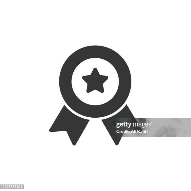 certified glyph solid icon. solid icon that can be applied anywhere, simple, pixel perfect and modern style. - university logo stock illustrations