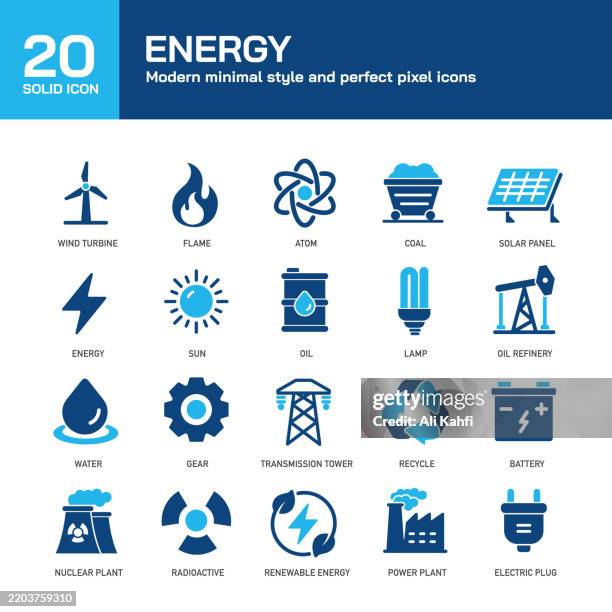 ilustrações de stock, clip art, desenhos animados e ícones de exercise glyph solid icons. containing energy, power, ecology solid icons collection. vector illustration. perfect pixel on clean white background - torre de arrefecimento