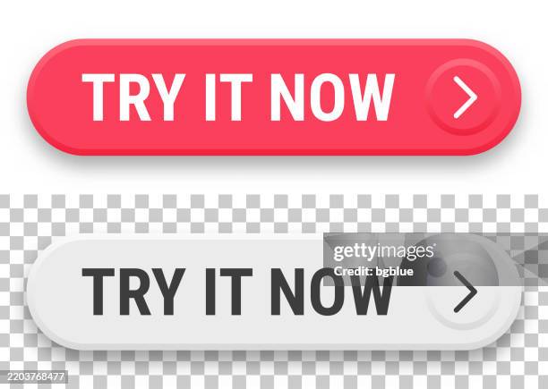 try it now - 3d click web buttons on blank background - try something stock illustrations