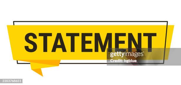 stockillustraties, clipart, cartoons en iconen met statement - yellow speech bubble on white background - politieverklaring