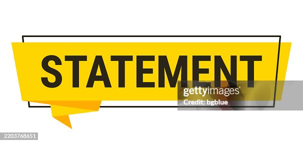Statement - Yellow speech bubble on white background Statement - Yellow speech bubble on white background
