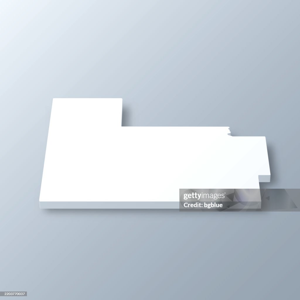 Carter County, Oklahoma. 3D Map on gray background