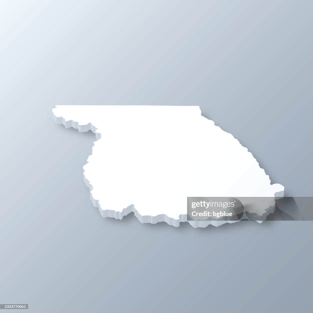 Jackson County, Colorado. 3D Map on gray background