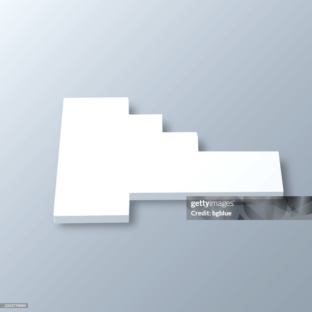 Will County, Illinois. 3D Map on gray background