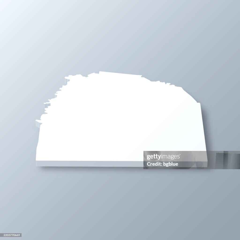 Franklin County, Tennessee. 3D Map on gray background