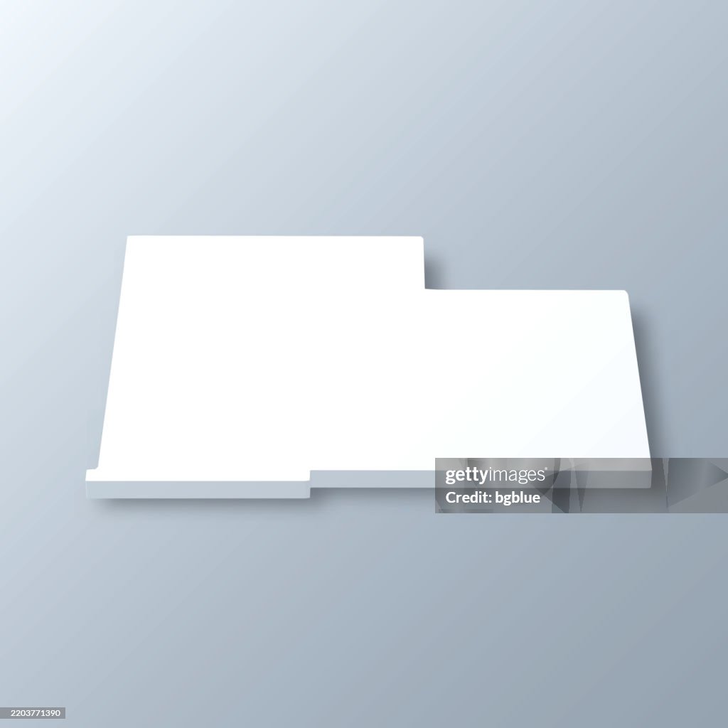 Olmsted County, Minnesota. 3D Map on gray background