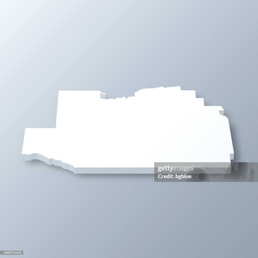 Marion County, Florida. 3D Map on gray background