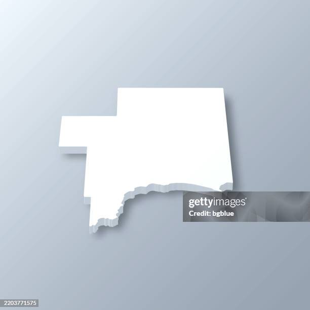 schoolcraft county, michigan. 3d map on gray background - upper peninsula stock illustrations