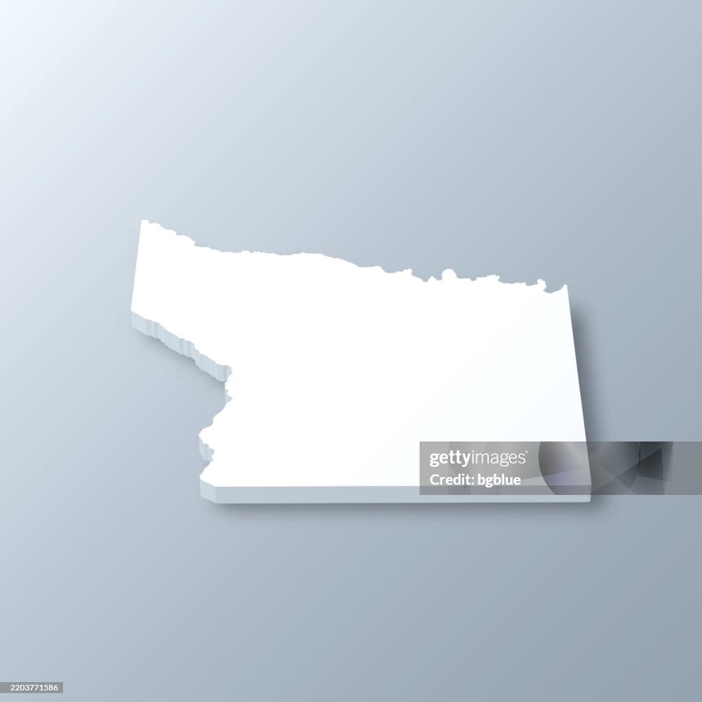 Smith County, Texas. 3D Map on gray background
