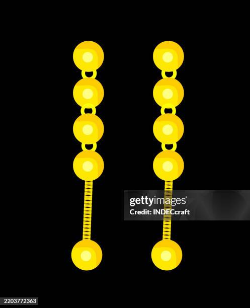 illustrations, cliparts, dessins animés et icônes de conception de boucle d’oreille dorée - anneau doreille couleur or