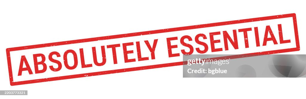 Completely Essential Absolutely Essential Red Rubber Stamp On White Background High-Res ...