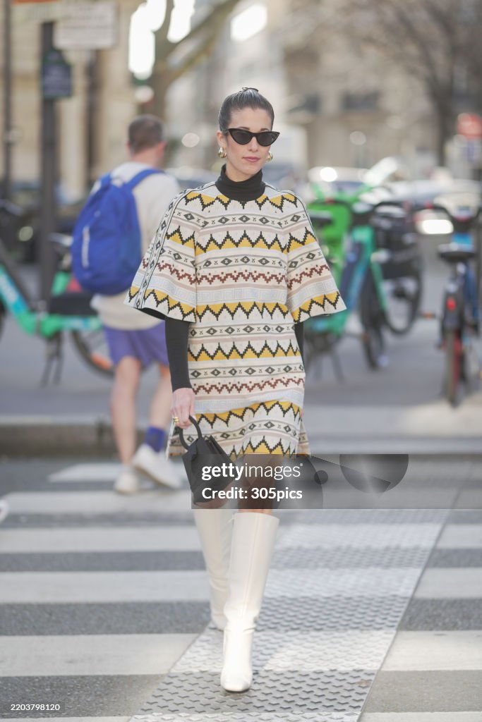 Street Style - Paris Fashion Week - Womenswear Fall/Winter 2025/2026 - Day Five