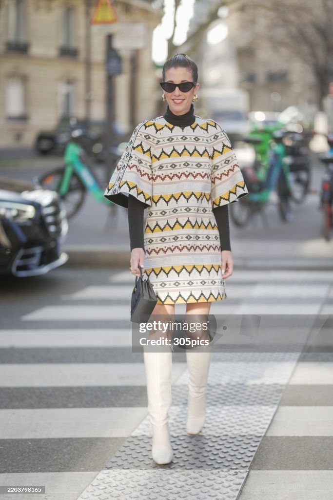 Street Style - Paris Fashion Week - Womenswear Fall/Winter 2025/2026 - Day Five