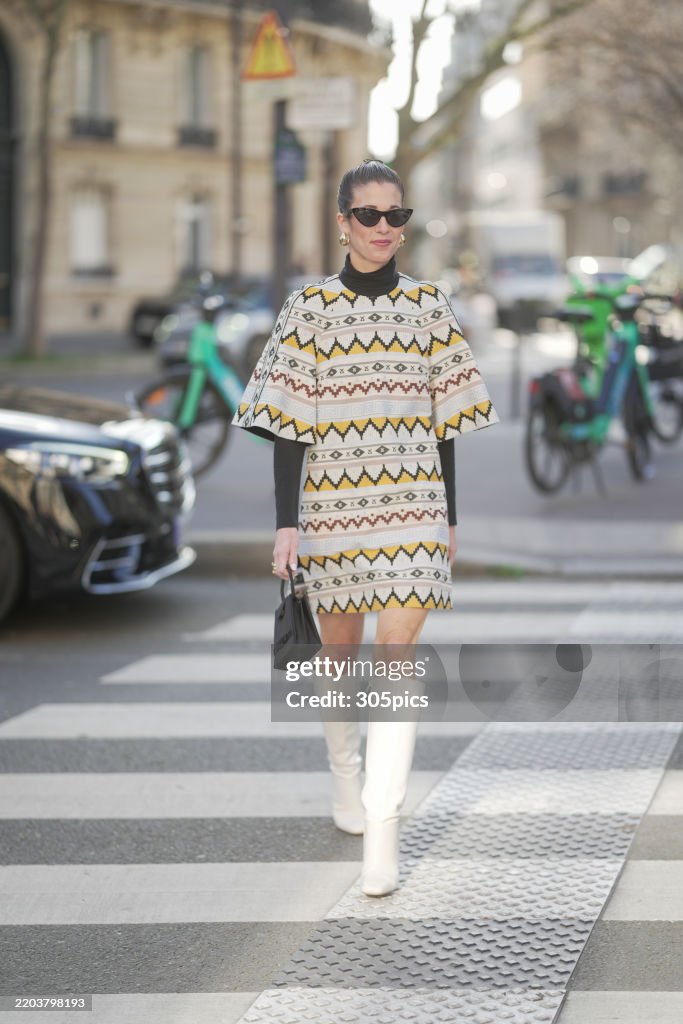 Street Style - Paris Fashion Week - Womenswear Fall/Winter 2025/2026 - Day Five
