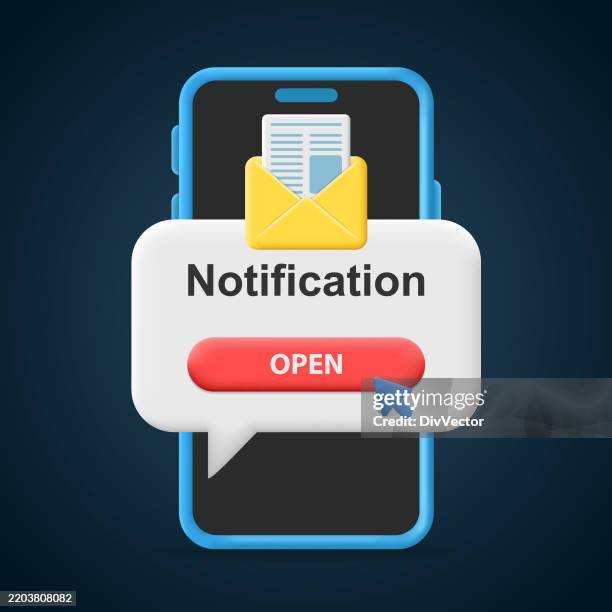 Notif Draw Notification Vector Illustration High-Res Vector Graphic - Getty Images