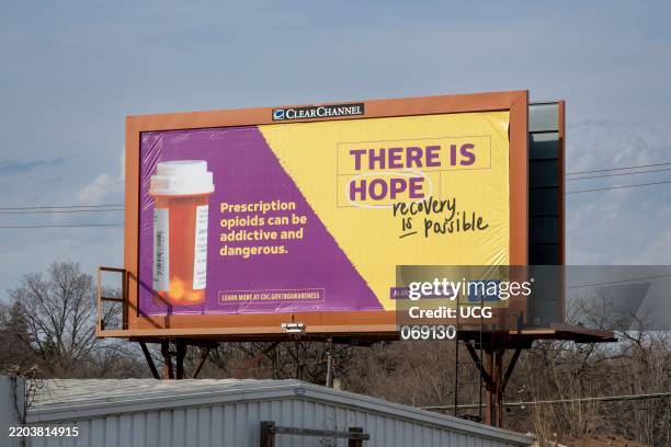 St. Paul, Minnesota. Billboard advertising hope and recovery from prescription drugs.