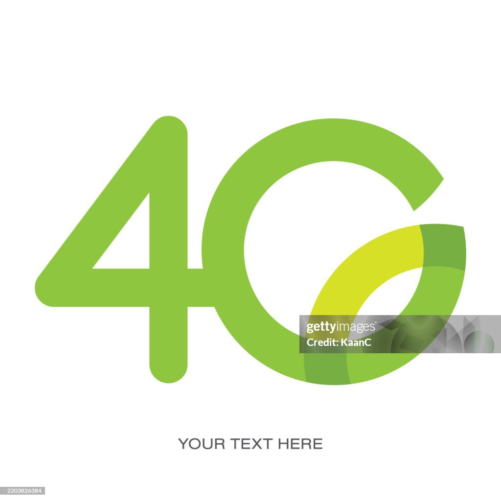 Number 40 Abstract Green Number Template Anniversary Number Template ...