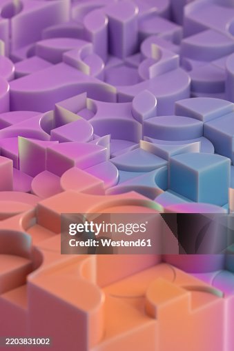 Colorful geometric abstract pattern in pastel 3D rendering Colorful geometric abstract pattern in pastel 3D rendering
