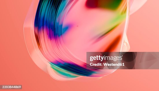 3D render of multi colored pattern on peach background 3D render of multi colored pattern on peach background