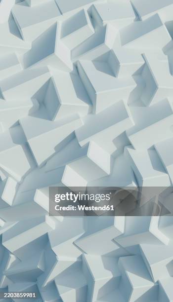 abstract 3d rendering of geometric cubes in blue and white tones - indoor shooting range stock illustrations