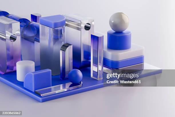 3d Render Of Glass Shapes Abstract Background High-Res Vector Graphic ...