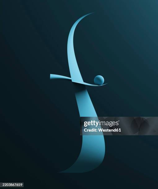 abstract alphabet f with 3d sphere - blue studio background stock illustrations
