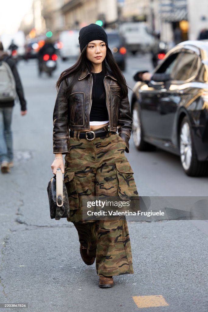 Street Style - Paris Fashion Week - Womenswear Fall/Winter 2025/2026 - Day Five