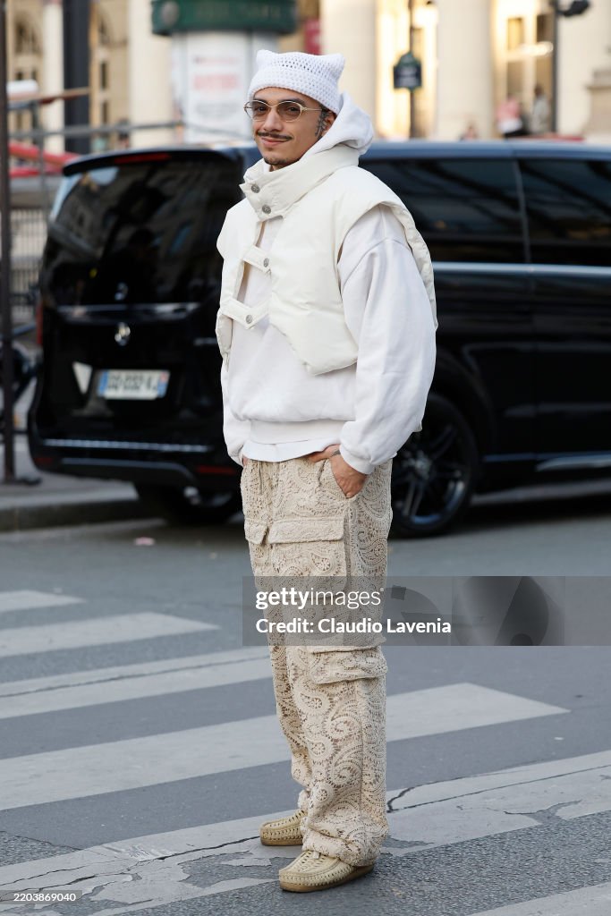 Street Style - Paris Fashion Week - Womenswear Fall/Winter 2025/2026 - Day Five