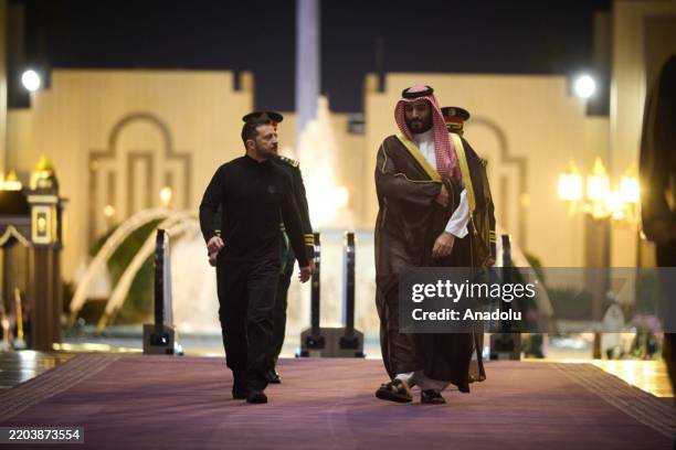 Ukrainian President Volodymyr Zelenskyy meets with Crown Prince and Prime Minister of the Kingdom of Saudi Arabia Mohammed bin Salman Al Saud in...