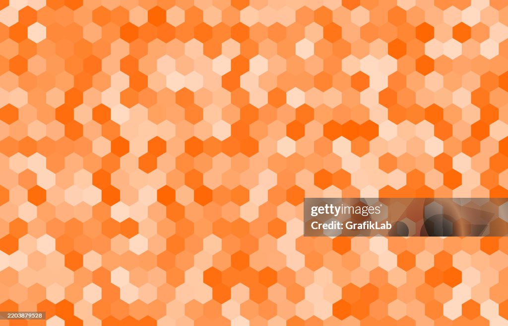 Orange Hexagon Geometric Abstract Background Pattern Design